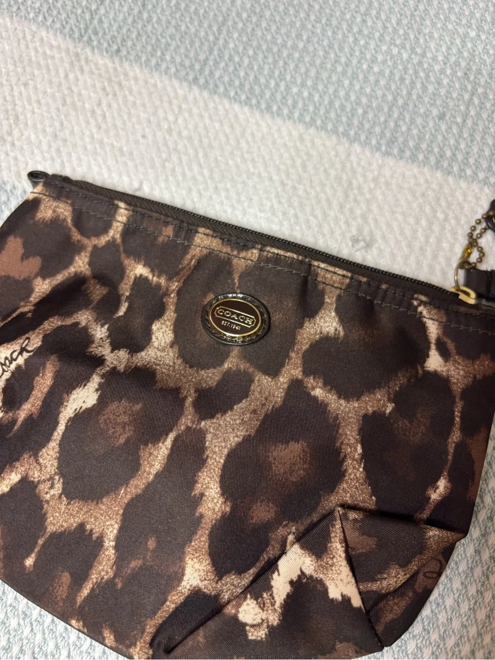 Coach Leopard Print Small Zip Pouch